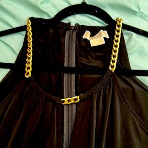 Black Michael Kors jumpsuit with Gold Belt